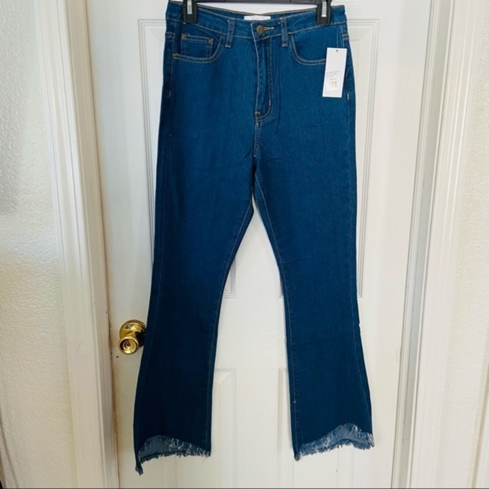 NWT SUGERHIGH high rise raw hem cotton stretch denim jeans Size 26